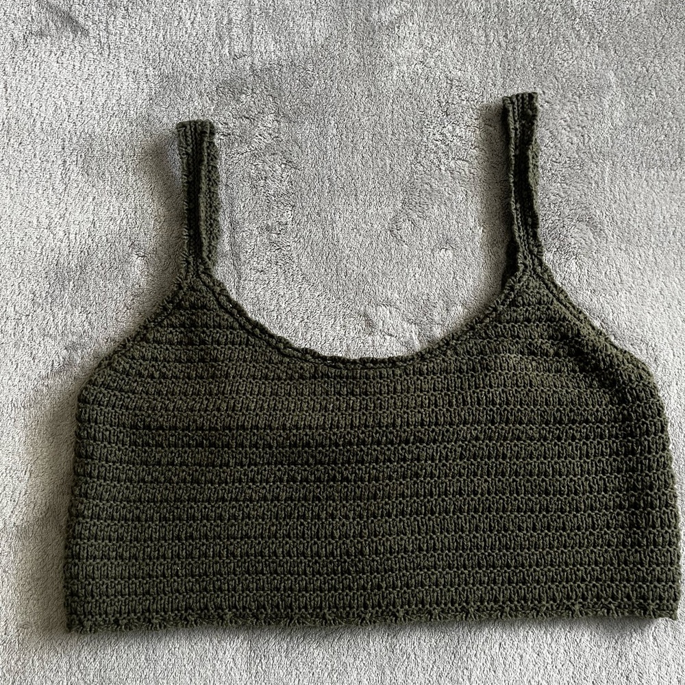Aerie Olive Green Cotton Crop Top
